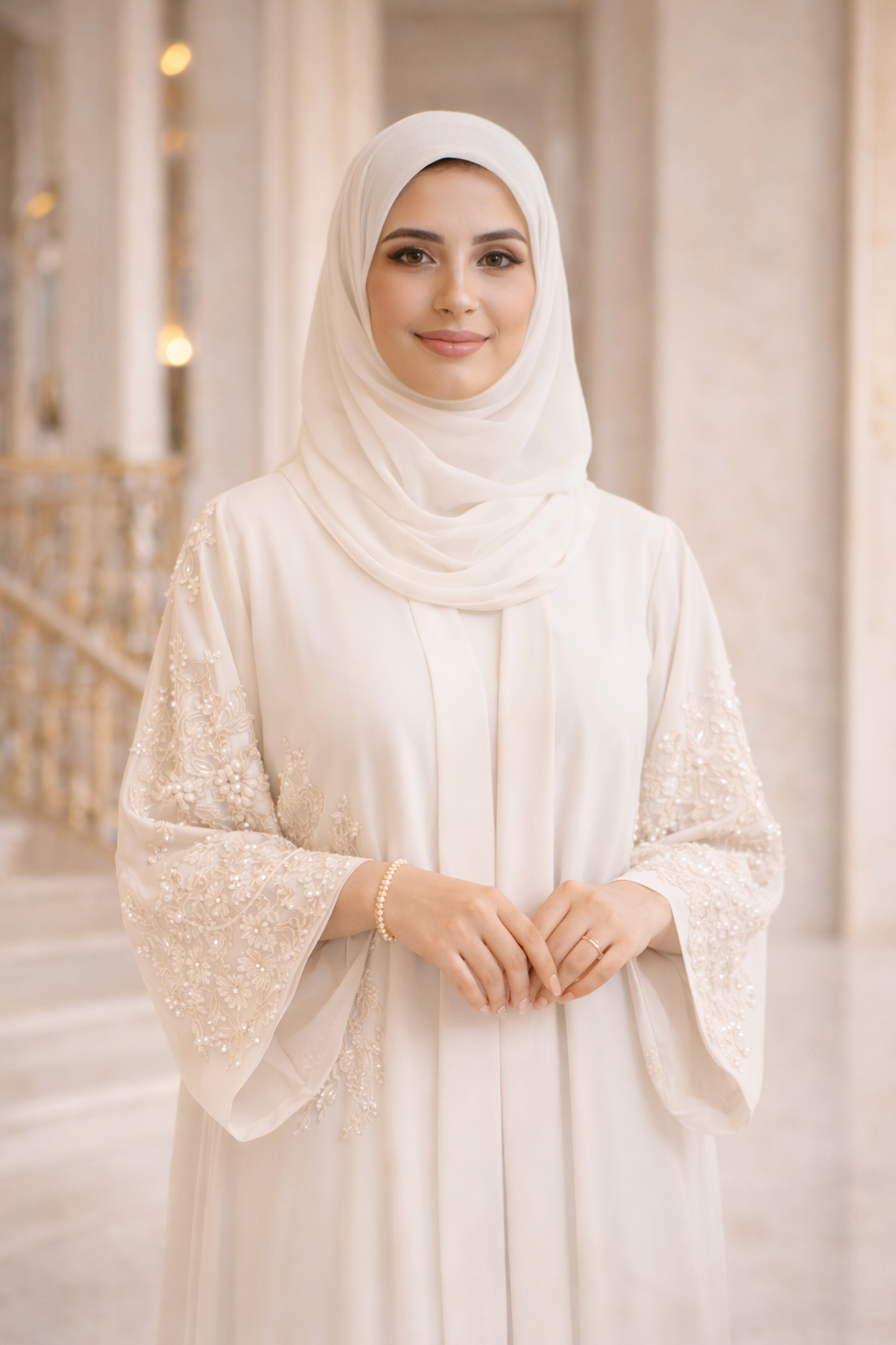 ChatGPT Image 27 ديسمبر 2025، 06_11_28 م عباءة شتوية لون كريمي - الصورة 1